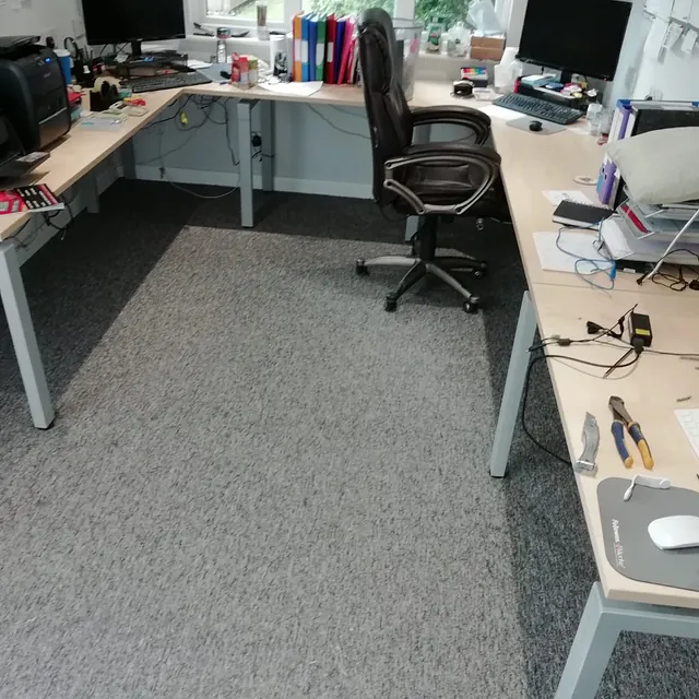 Commercial carpets laid in office