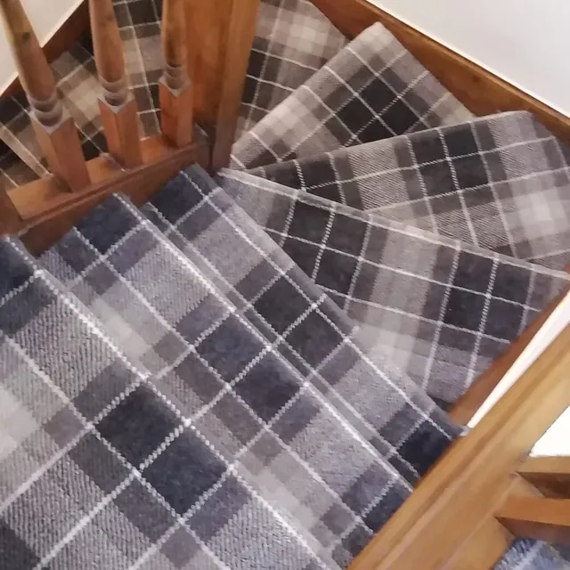 New stair and landing carpet - tartan design